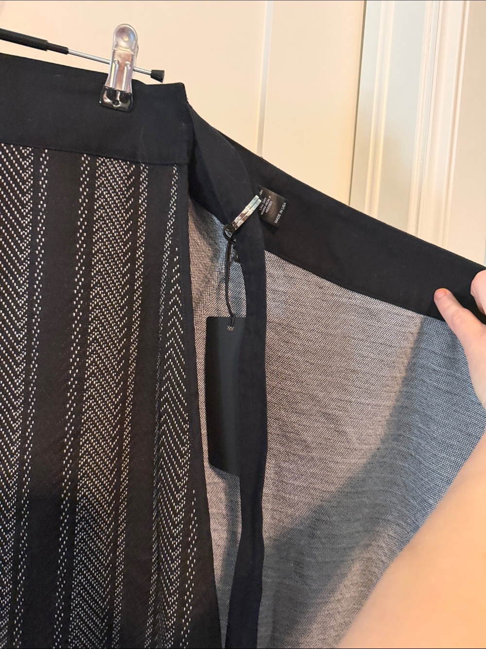 NWT Beta Brand Lia Larrea Black Patterned A-Line Wrap Skirt Size XL - Picture 5 of 9